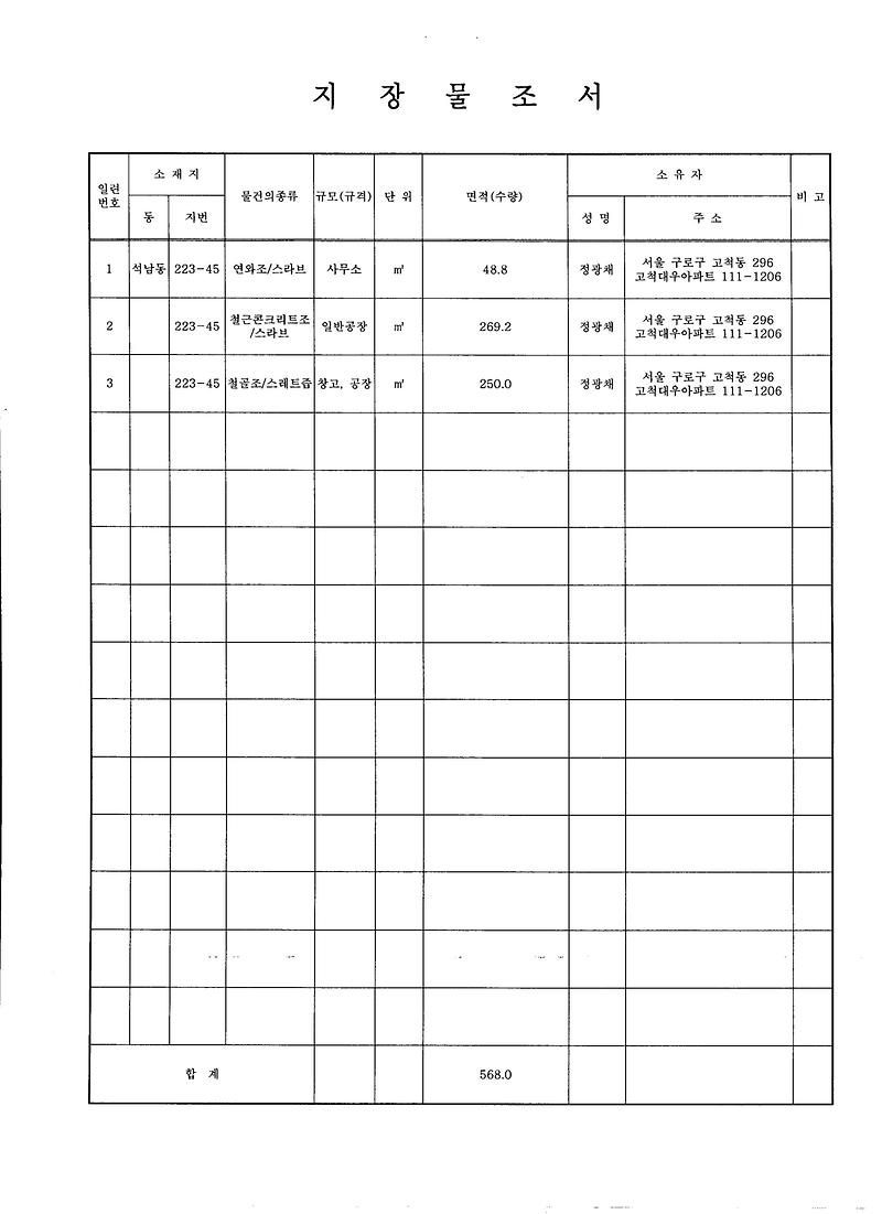 석남동223-435번지도로개설공사(지장물조서).jpg 이미지