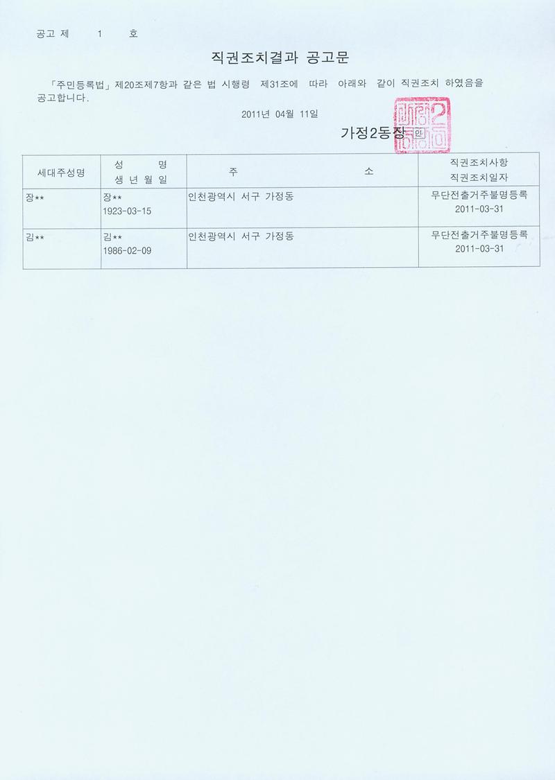 주민등록 일제정리 직권조치결과 공고문 2(20110411).jpg 이미지