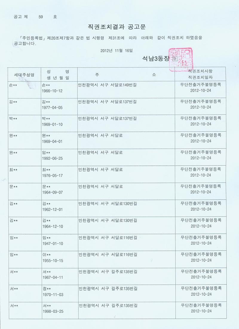 직권조치결과 공고문(하반기일제정리).jpg 이미지
