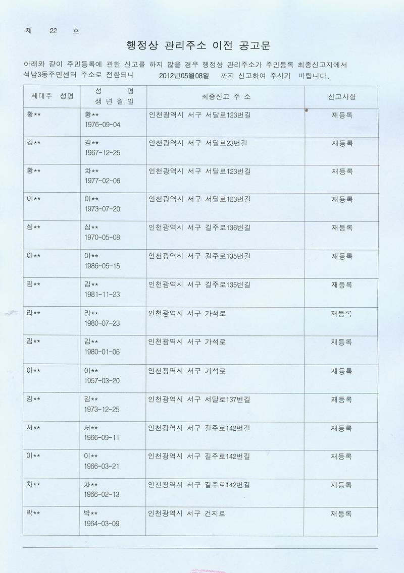 행정상 관리주소이전 공고문(20120424).jpg 이미지