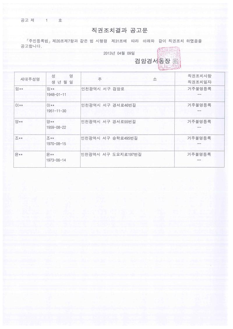 직권조치공고문(201349 임00외4명).jpg 이미지