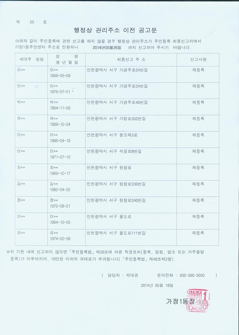 행정상 관리주소 이전공고문(2차) 1부.jpg 이미지