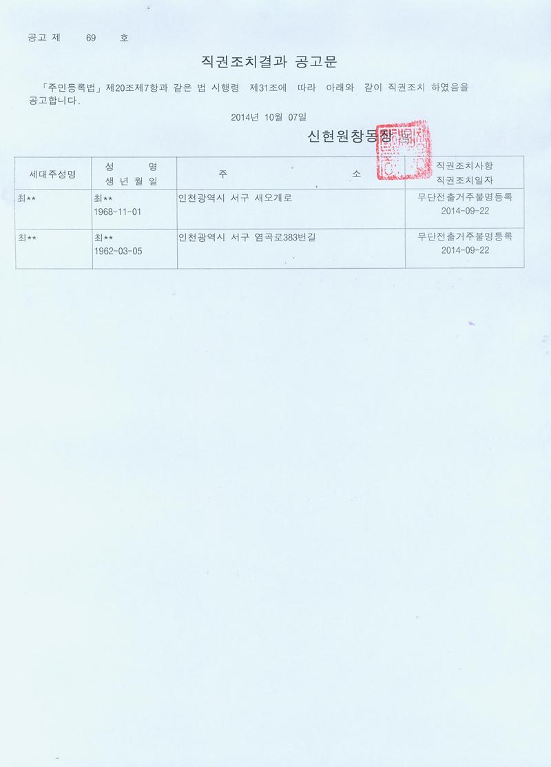 직권조치결과 공고문(2014.3분기).jpg 이미지