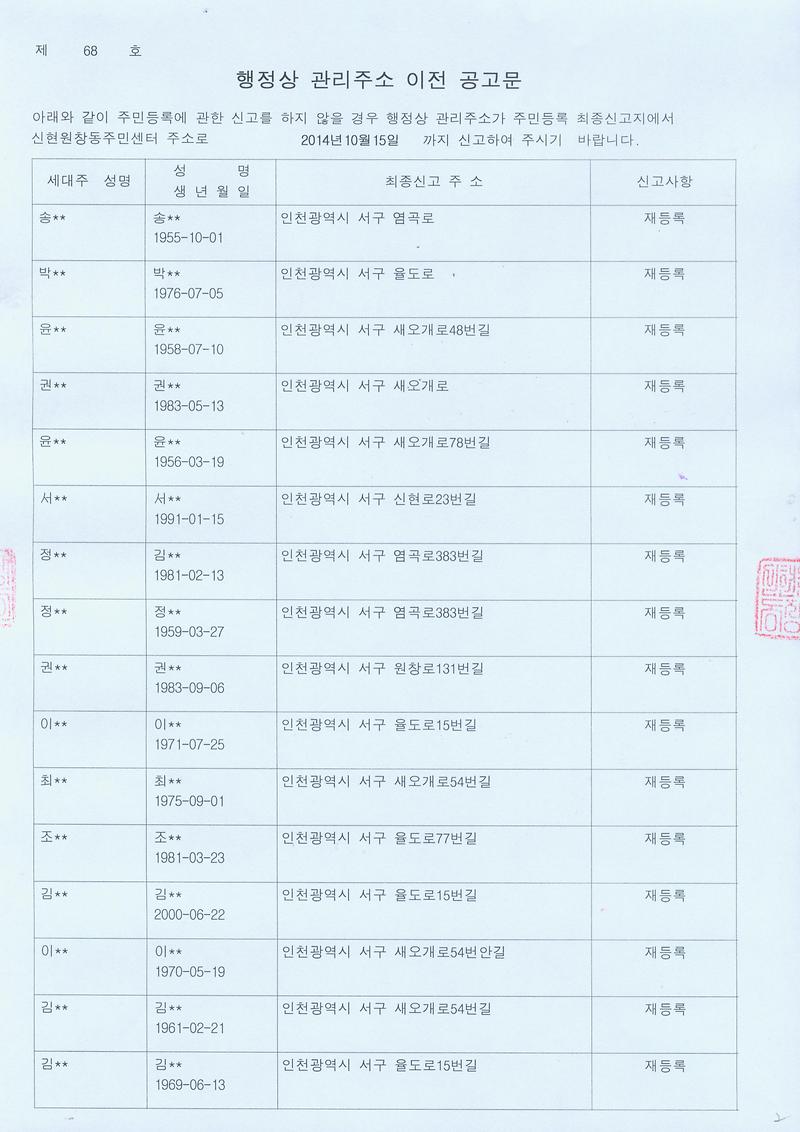 행정상 관리주소이전 공고문(2차)002.jpg 이미지