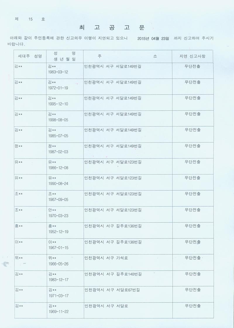 최고공고문(2015년 주민등록일제정리).jpg 이미지