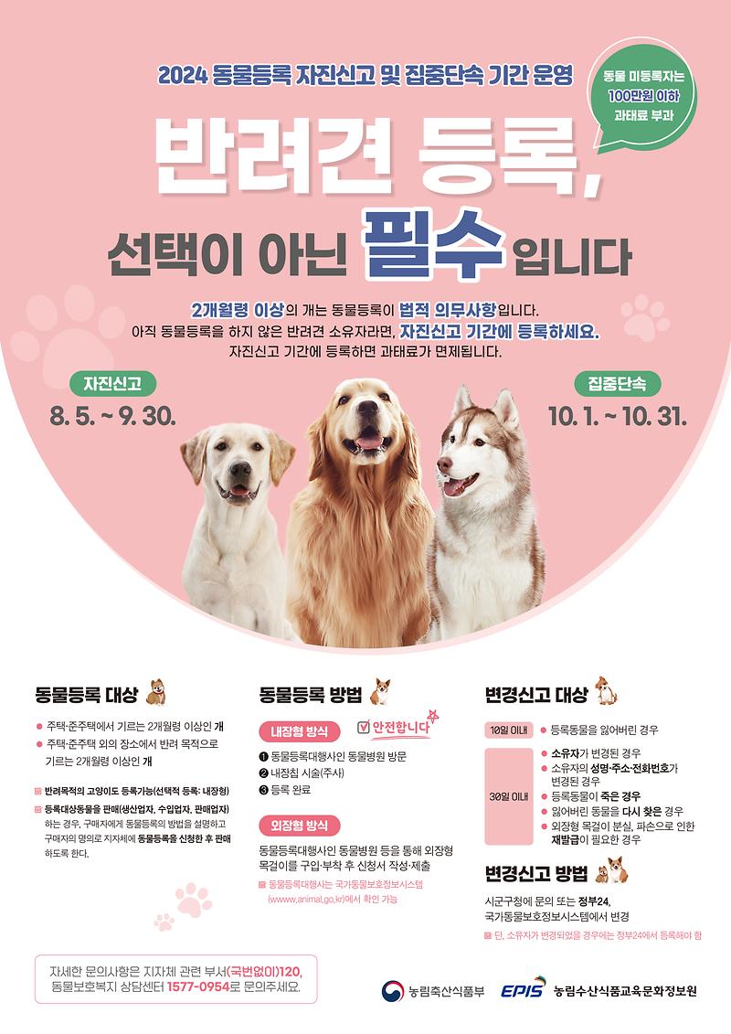 동물등록_자진신고_및_집중단속_기간_운영_홍보_포스터.jpg 이미지