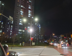 횡단보도 투광등 설치 시행 후 현장사진