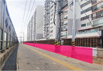 가정2동 보행자 도로 내 화단 조성 시행 전 현장사진
